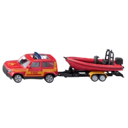 Siku Land Rover Defender with motorboat – fire rescue set