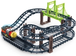 Железопътно трасе с локомотив 31 × 32 × 14 см