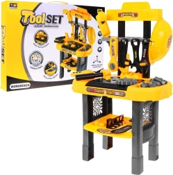 Голям детски работен плот с инструменти и зъбни колела, 23 части (3+)