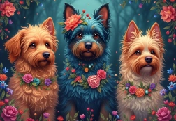 Puzzle Dog Trio 1000 Pieces BLUEBIRD