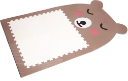 Дизайнерска пъзел настилка Мече кафяво с бяло коремче
