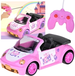 Розов кабриолет за кукли с дистанционно управление