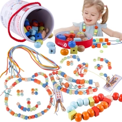 Classic World Дървени Мъниста за Нанизване – 96 бр.