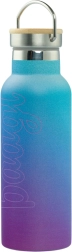 Термо бутилка с бамбукова капачка BAAGL Gradient синьо-лилава 500 ml