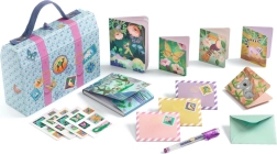 Djeco kids’ letter case – blue set with stickers and writing supplies