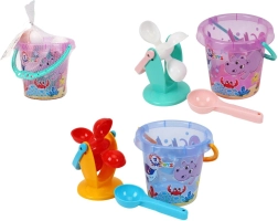 Plastic sand and water set with bucket and mill in net 17 × 16 cm