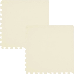 Пянна подложка за под  HUMBI 120 × 60 см, големи водоустойчиви пъзели, кремава, 2 бр.