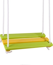 Wooden swing board, green-yellow, 46 × 19.5 cm