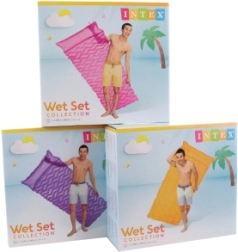 Надуваем шезлонг за вода 229 × 86 см с вълнообразна структура и възглавница