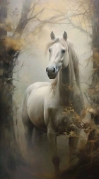 Диамантено рисуване „Белоуш в мъгла“ 30 × 40 см