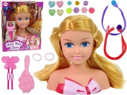 Главa за стилизиране на кукла с мъниста, фиби и цветни кичури