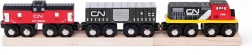 Дървено влакче CN с товарен влак и релси