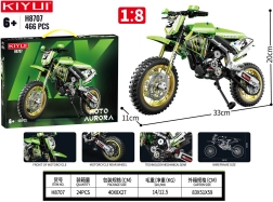 Construction set green motorcycle 466 pieces