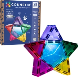 Connetix Light Star Pack магнитни строителни елементи със светлина, 28 бр.