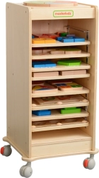 Дървена кутия за образователни табла MASTERKIDZ 28 × 28 см на колелца