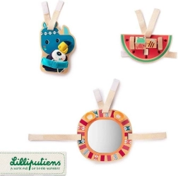 Lilliputiens - Дървени играчки за окачване Носорогът Мариус от 9 месеца