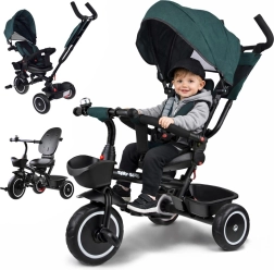 Детски триколесен велосипед 3в1 с навес TINY BIKE – Тъмнозелена