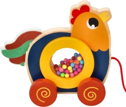 Дървена дърпаща играчка Kogucik Kukuryku