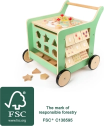 Дървено проходилка и моторна кубче Small Foot за деца