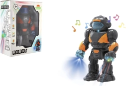 Ходещ пластмасов робот със светлини и звуци 22 см