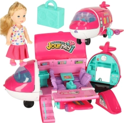 Игрови самолет за кукли 2в1 с аксесоари, розов