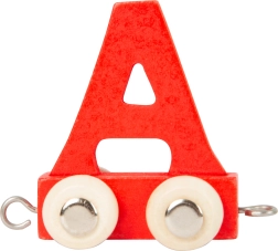 Small Foot дървено вагонче с буква A – цветна азбука