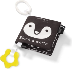 Сензорна текстилна книжка BLACK & WHITE с гризалка и халка