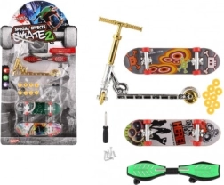 Комплект мини скейтбордове за пръсти и тротинетка с винтови аксесоари