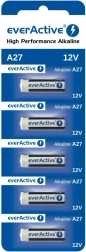 Alkaline batteries 27A 12V, blister pack of 5 everActive