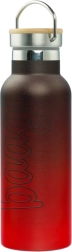 BAAGL Термобутилка с бамбукова капачка Градиент червено-черна
