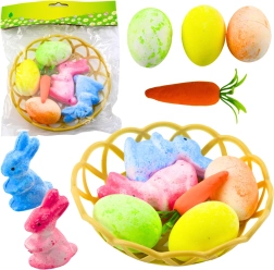 Easter Basket Decoration with Bunnies, Eggs, and Carrots 6 pcs