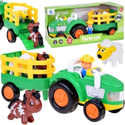 Tractor with Trailer with Sounds and Lights – Farmer and Animals