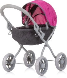 Deep doll stroller Chipolino Daisy Grey/Pink