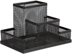 Metal universal stand for writing supplies, black