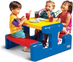 Детска пикник маса LITTLE TIKES Jr с пейки – синя