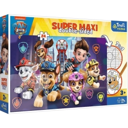 Пъзел Super Maxi 24 – PAW PATROL: THE MOVIE, двустранен за оцветяване