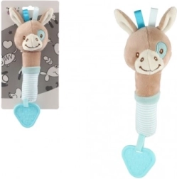 Plush squeaker and teether donkey 22 cm