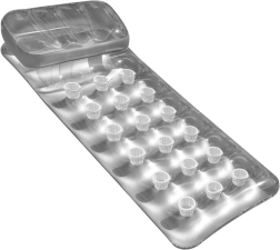 Надуваем плажен шезлонг с облегалка, сребрист