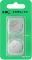 Литиеви батерии тип „копче“ CR2032 3 V 220 mAh – 2 бр. Greencell