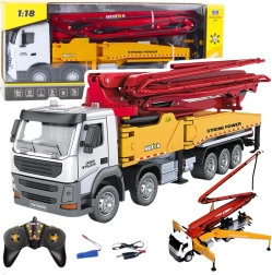 Дистанционно управляван строителен бетонпомпен камион HUINA 1:18 метален