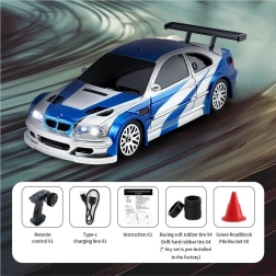 RC drifting car 1:43 blue with accessories
