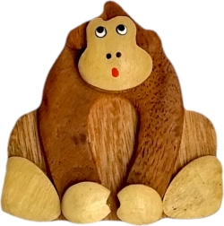Wooden Monkey Magnet Brown