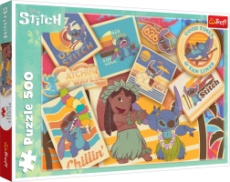 Пъзел Lilo & Stitch: Пощенски марки – 500 части