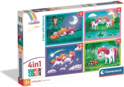 Clementoni пъзел еднорози 4в1 (12–24 части)