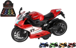 Пластмасов пътен мотор 13 см със задвижване назад, светлина и звук