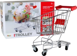 Детска метална пазарска количка – голяма, сребриста