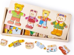 Bigjigs Toys пъзел за обличане Мечешко семейство