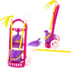 Детска почистваща количка Palau с кофичка, метличка и моп
