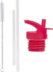 A Little Lovely Company stainless steel bottle accessory set Cherry