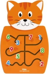 Дървена дъска с числа Котка VIGA